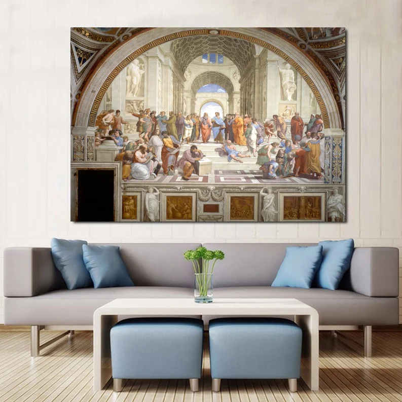 

Canvas Print Poster Portrait Picture Classical Art Raphael School of Athens Religions Poster Wall Art Decor No Frame
