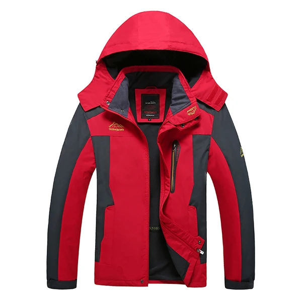 Горные 8XL 6XL мужские куртки водонепроницаемые пальто с капюшоном Мужская ветрозащитная армейская верхняя одежда мужской размера плюс брендовая одежда SA399 - Цвет: Red