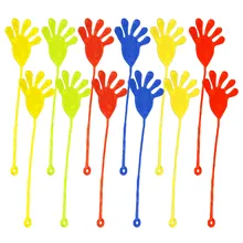 12 шт. мини липкие руки Желе Палец игрушки для детей Вечеринка Сувениры дни рождения Новогодний подарок случайный цвет