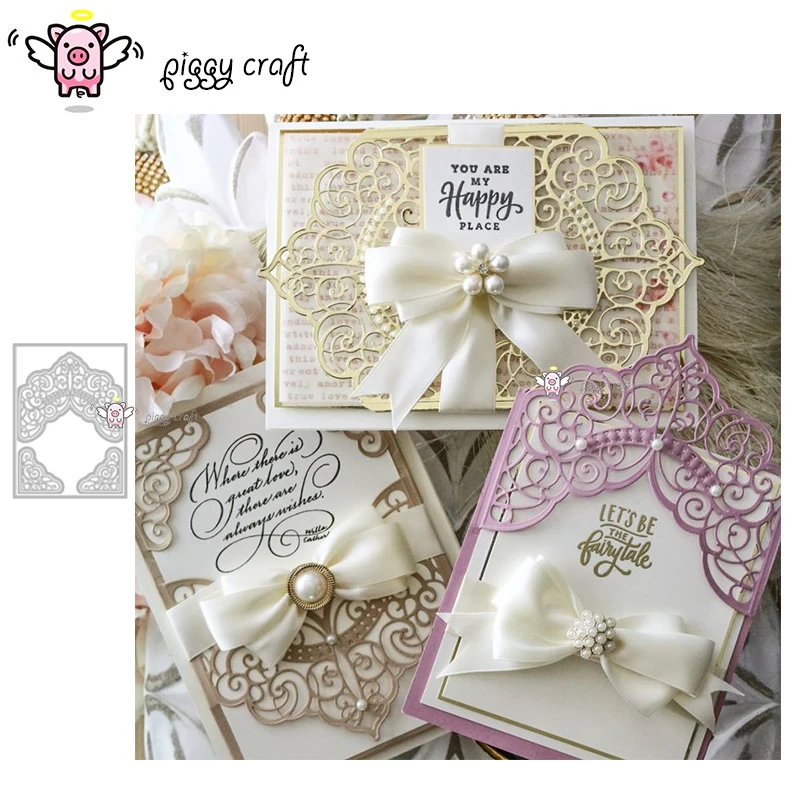

Piggy Craft metal cutting dies cut die mold 7Pcs Lace card decoration Scrapbook paper craft knife mould blade punch stencils die