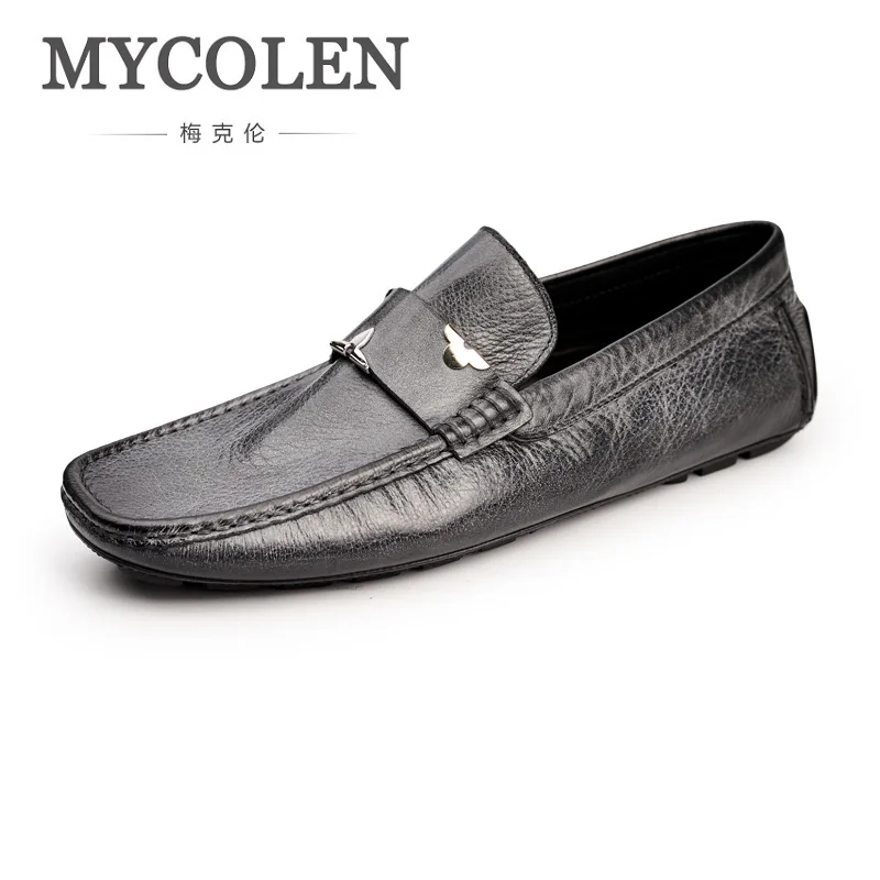 MYCOLEN New Casual Mens Shoes Genuine Leather Men Loafers Moccasins Fashion Low Slip On Men Flats Shoes Mocassin Homme цена MYCOLEN New Casual Mens Shoes Genuine Leather Men Loafers Moccasins Fashion Low Slip On Men Flats Shoes Mocassin Homme цены онлайн
