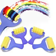 4 шт./компл. Пластик ручка губки Кисти Живопись Для детей граффити игрушки арт ролики для растяжки школьные канцелярские товары