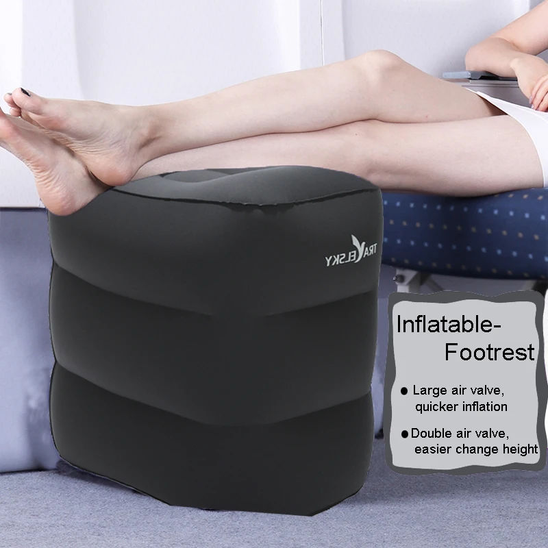 

Travelsky Inflatable pillow outdoor portable patent large air valve does not need pump lightweight inflatable foot pad