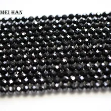 Meihan(3 нити/комплект) натуральный граненый круглый 4 мм черный Шпинель Круглые бусины для nacklace DIY