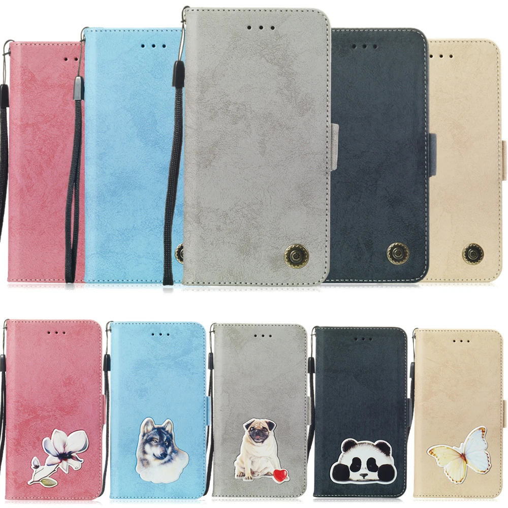 

Luxury PU Leather Flip Case for iPhone On Xs Max X XR 5 5S SE 6 6S 7 8 Plus Wallet Stand Cover Retro Case For iPhone XS MAX Bags