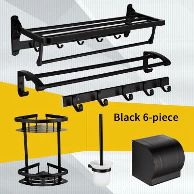 

bathroom accessories Aluminum 6 piece set for towel holder toothbrush holder Storage Rack hook rack ShinTong