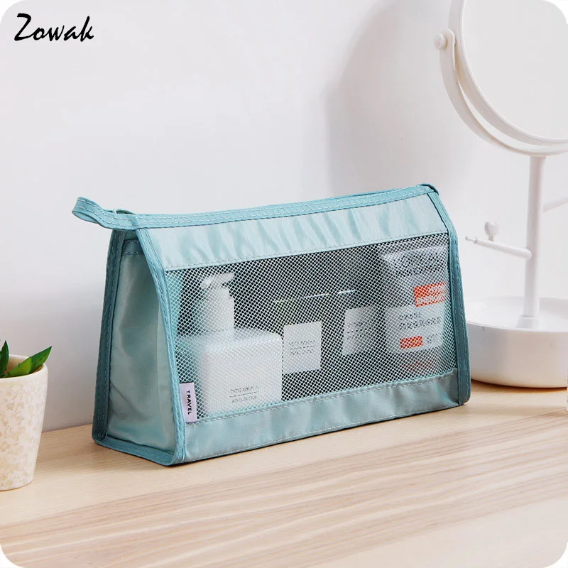 Cosmetic Storage Bag Make up Organizer Travel Portable Travel Toiletry Pouch Nylon Mesh