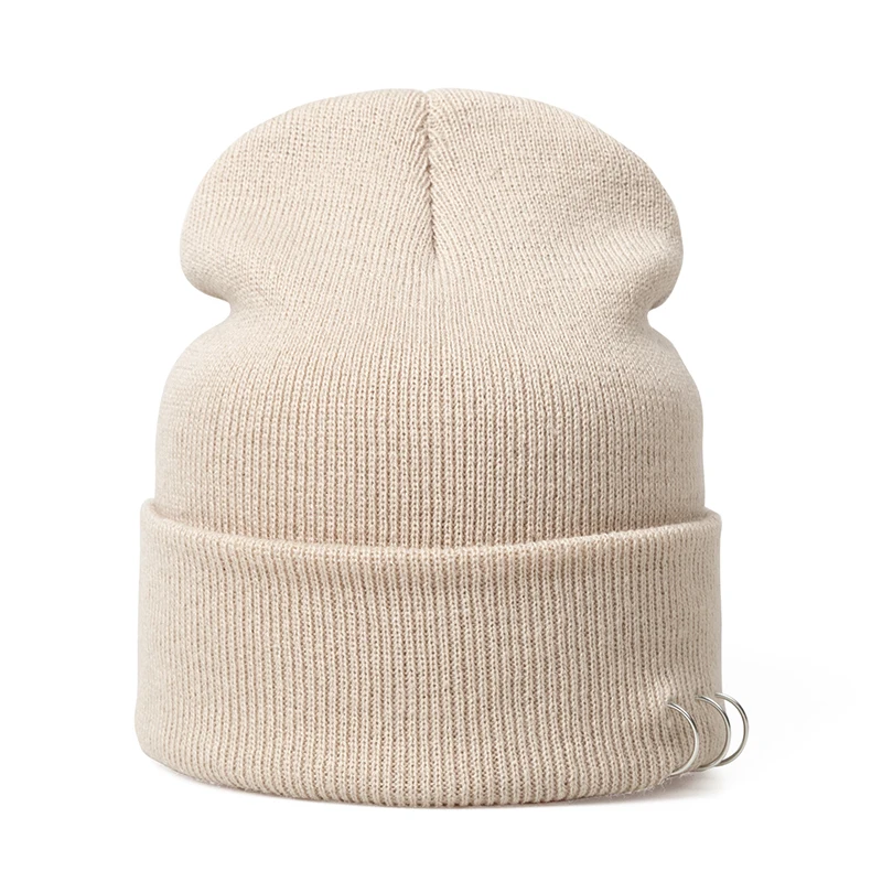 REAKIDS, зимняя теплая шерстяная шапка Skullies Beanies, вязаная шапочка для малыша, детская шапка, модные простые шапки для мальчиков и девочек, детские вязаные шапки - Цвет: BEIGE