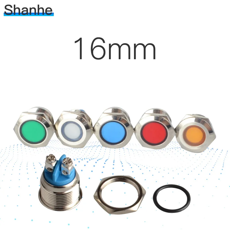 

16mm Car Boat LED Dash Panel Warning Indicator Pilot Light often work with push button switch