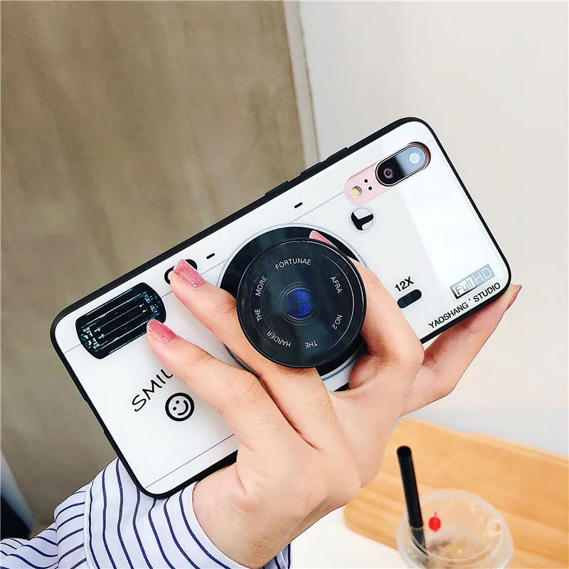 

Fashion Camera Patterned Phone Cases for Huawei P20 Lite Pro Back Cover for Huawei Nova 3 Tempered Glass Fitted Case Bumper Etui