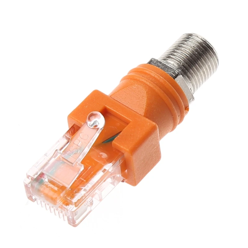 

New Converter Adapter F Female To RJ45 Male Coaxial Barrel Coupler Adapter RJ45 To RF Connector Converter hot