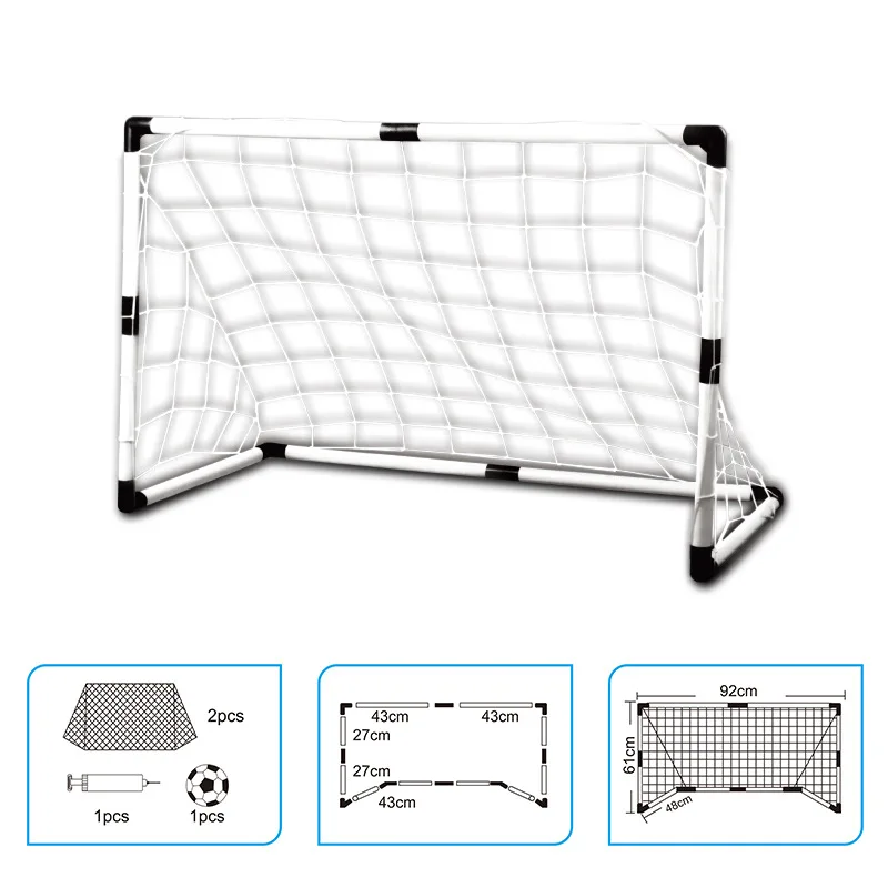 

2Pcs Mini Football Soccer Ball Goal Folding Post Net + Pump Kids Sport Indoor Outdoor Games Toys Kids 1 set