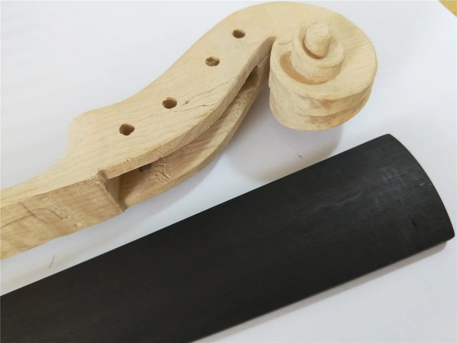 

1 PC Maple Violin Neck 4/4 with 1 PC Black Ebony Violin Fingerboard 4/4 Violin Parts