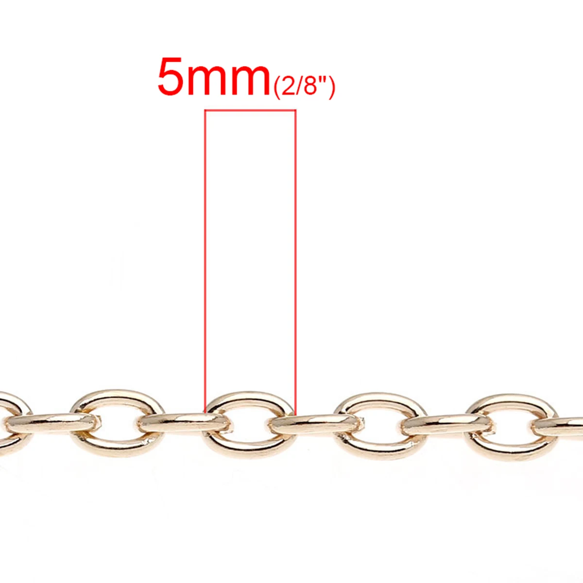 Соединительные Кабельные цепи из сплава розовое золото 5 мм x 3,5 мм(2/" x 1/8"), 2 м