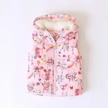 2018 Autumn Girls Vest Warm Cartoon Vest Baby Girls Winter Waistcoat Children Jackets 2 7Y Toddler