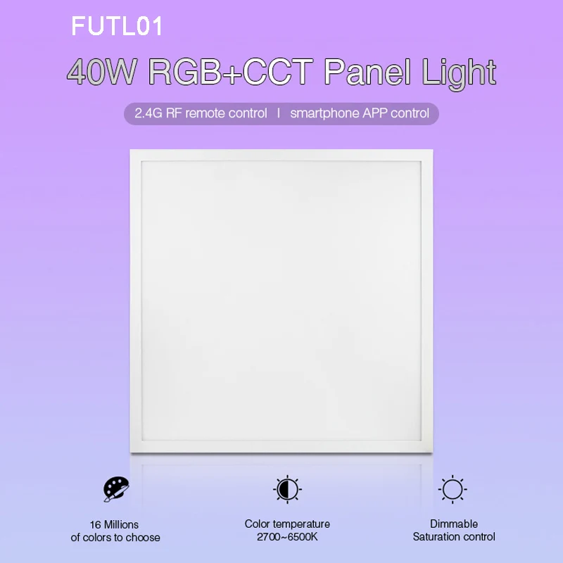 

Milight new 40W RGB+CCT led Panel Light FUTL01 2.4G Wireless remote control Smartphone APP control