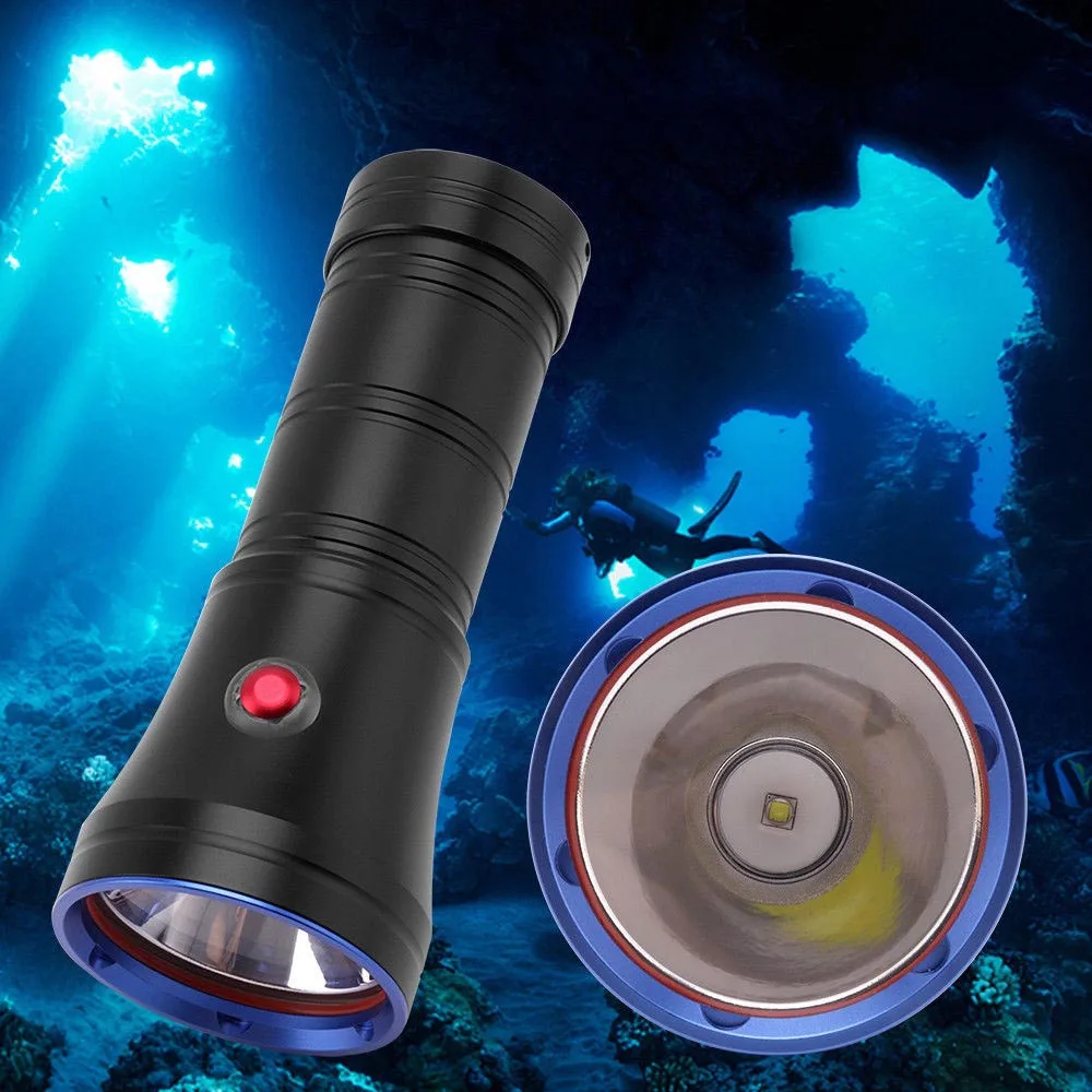 

XM-L2 led Diving Flashlight Spotlight waterproof underwater 30 meters 1200 lumens super bright use 4*18650 battery