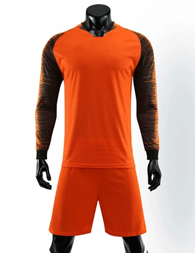 ZMSM для взрослых с длинным рукавом футбол, трикотажные комплекты Survete для мужчин t Футбольная форма тренировочная рубашка шорты спортивный костюм DN8201 - Цвет: Оранжевый