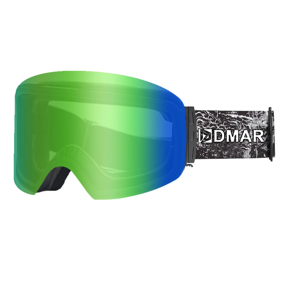 DMAR лыжные очки с защитой от запотевания, согревающие очки для мужчин и женщин, снежные очки, маска для катания на коньках - Цвет: Green