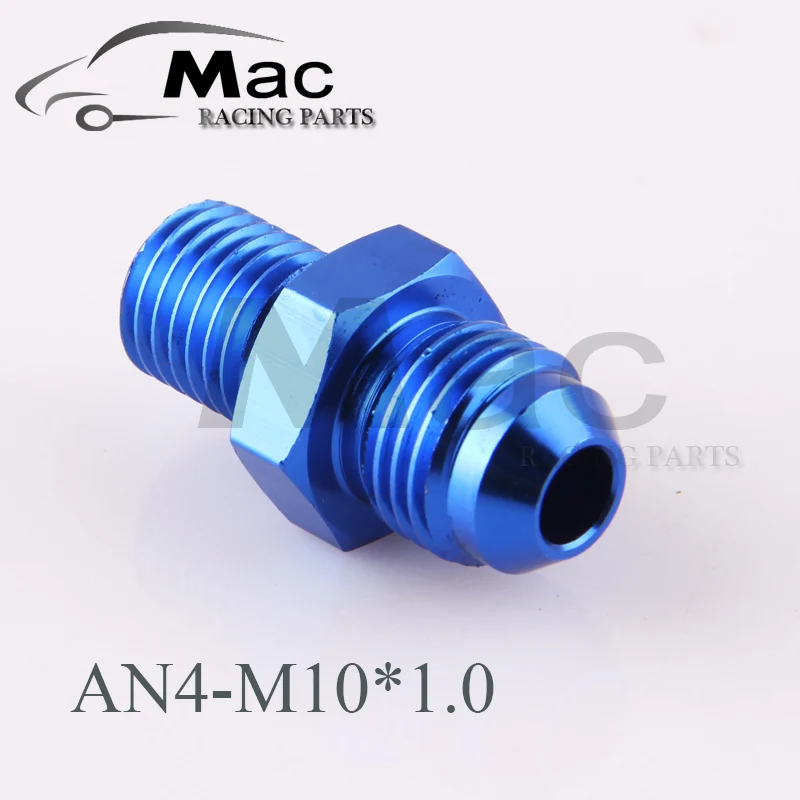 Wholesale - AN4-M10*1.0 aluminum straight adapter Flare male pipe fitting