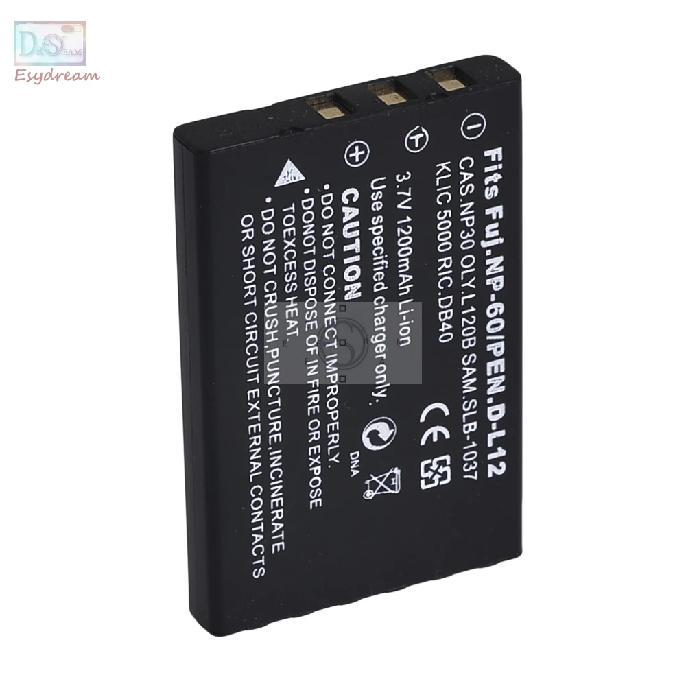 

SLB-1037 SLB-1137 1037 1137 1200mah Camera Battery for Samsung Digimax U-CA5/CA501/CA505/V700/V800/V10 CNP30 DB-40 DLI2 LI20B