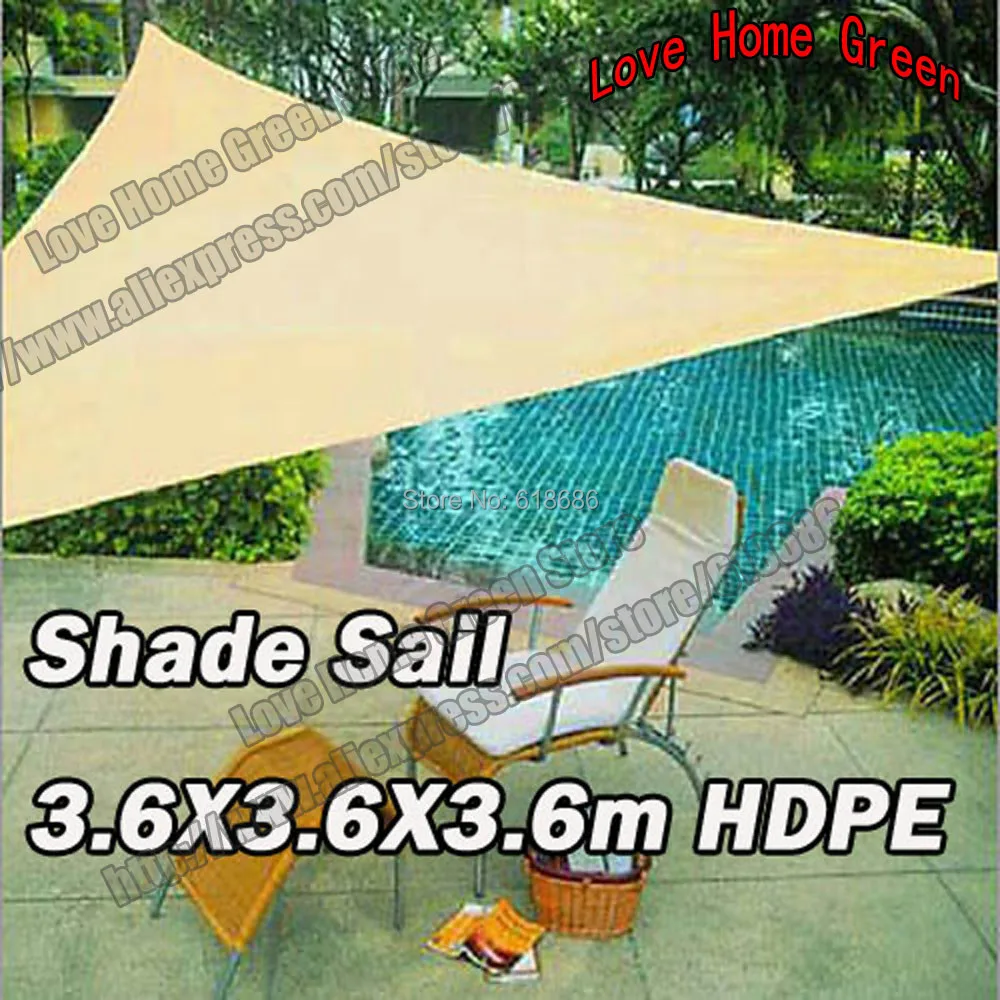 Garden Sun Shade Net Combination sun shade sail UV HDPE triangular 3.6m