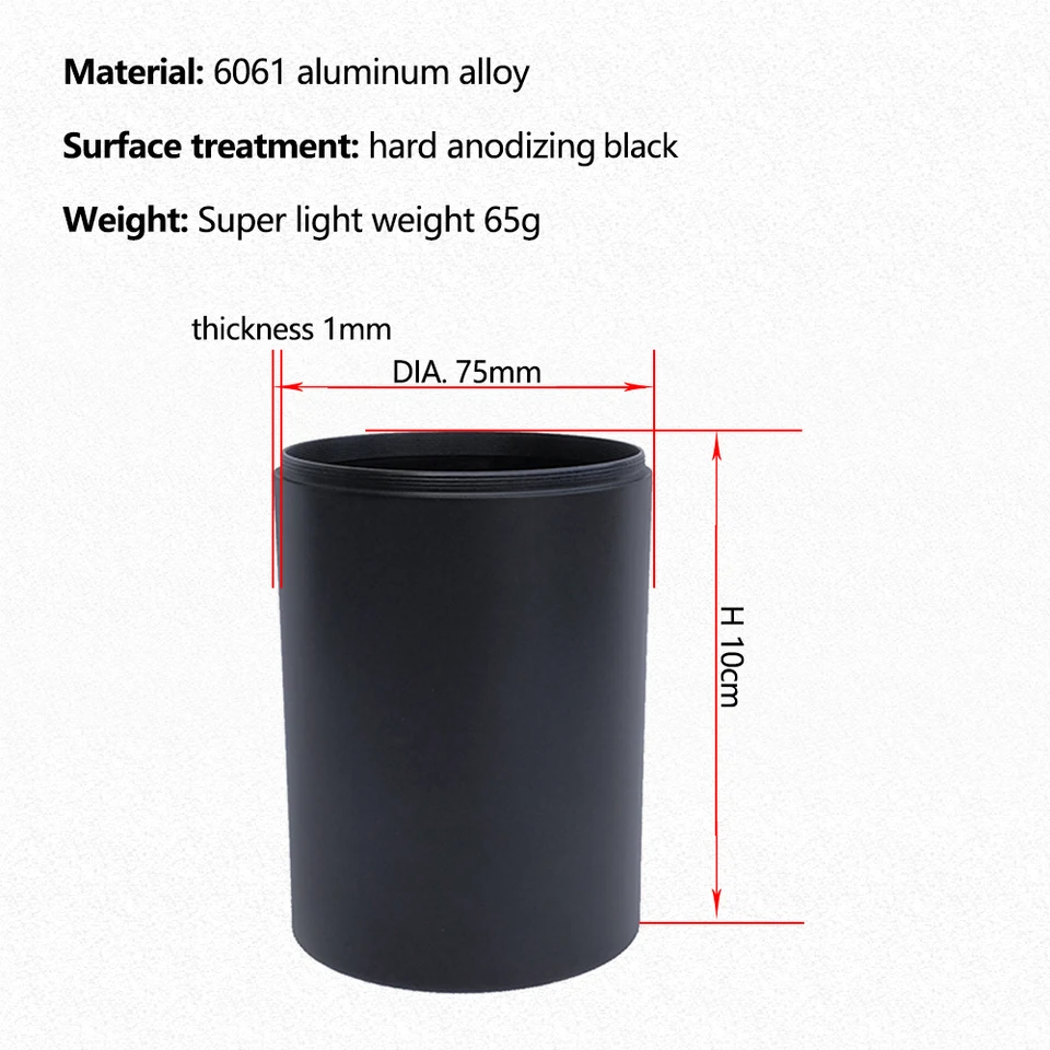 Parasol De Lente De Cámara De Metal Curvado Con Ventilación Negra De