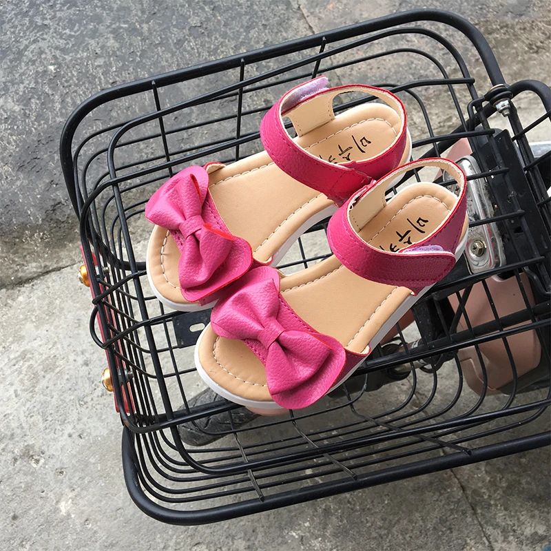 Новая летняя детская обувь с большим бантом, сандалии для девочек, вечерние туфли принцессы в Корейском стиле для детей 2-12 лет,, A06063