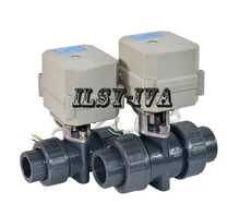 BSP or NPT G1/2,3/4,1,1 1/4,1 1/2 Electric PVC Ball Valve,AC110~230V 2 wires control motorized ball valve