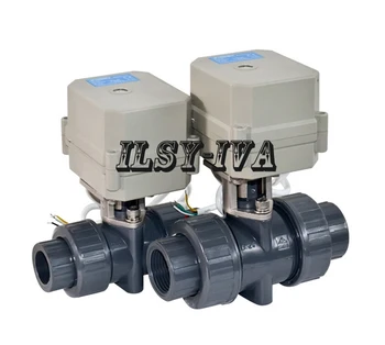 BSP or NPT G1/2,3/4,1,1 1/4,1 1/2 Electric PVC Ball Valve,AC110~230V 2 wires control motorized ball valve