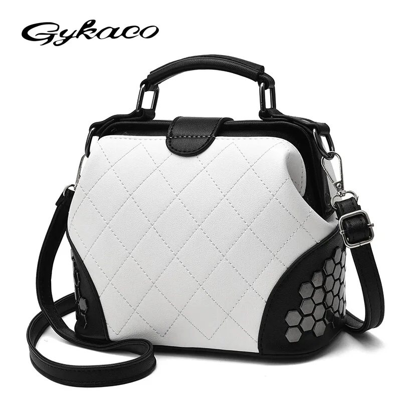 

Gykaeo Brand Luxury Handbags Women Bags Designer High Quality Tote Bag For Female Casual Rivet Patchwork Messenger Shoulder Bags