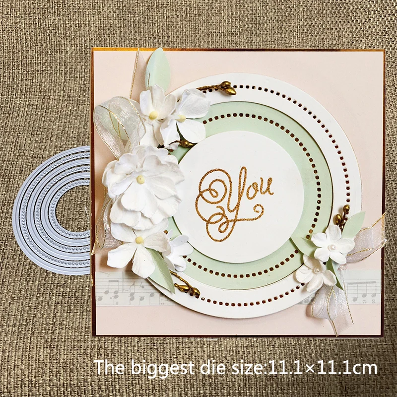 

New Design Craft Metal Cutting Die Cut Die 6pcs Round background Scrapbooking Album Paper Card Craft Embossing Die Cuts