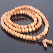 Ubeauty 8mm 108 natural árbol de Tejo rosario pulsera de buda Tibetano de meditación mala collar brazaletes de la Pulsera del Estiramiento de Madera