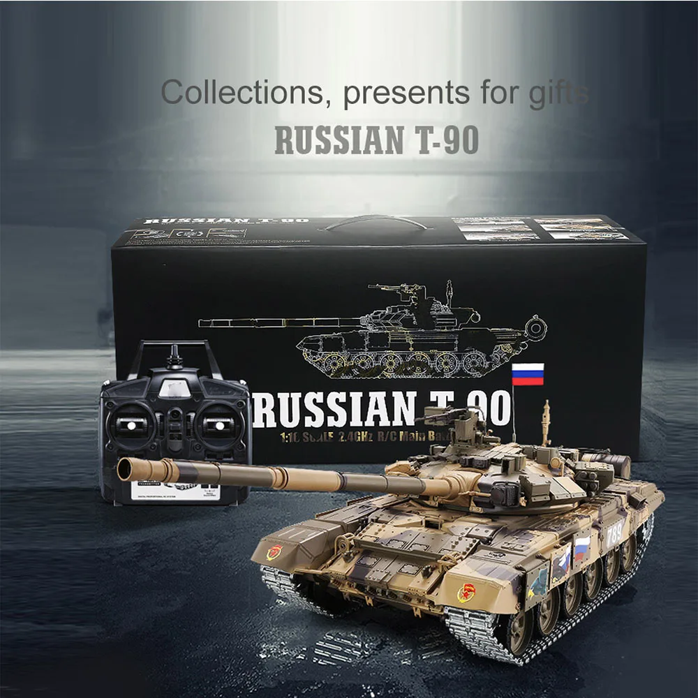 HL HengLong Upgraded Plastic 1:16 RC Tank Battle Tiger Russian T90 Remote Control Tank Model Tracks Sprockets 3938 Fight Tank
