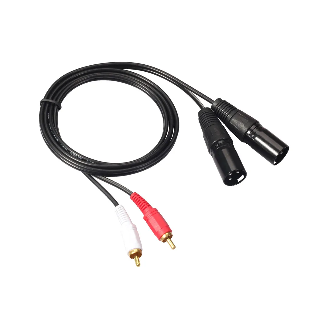 

Dual RCA Male to Dual XLR Male 3 Pin Amp Mixer Speaker Mic Cable 1.5M F709
