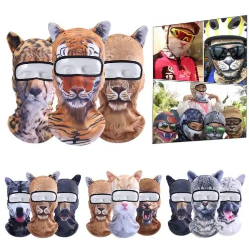 

Motorcycle Outdoor Ski Hats Full Face Cycling Mask 3D Animal Ears Balaclavas