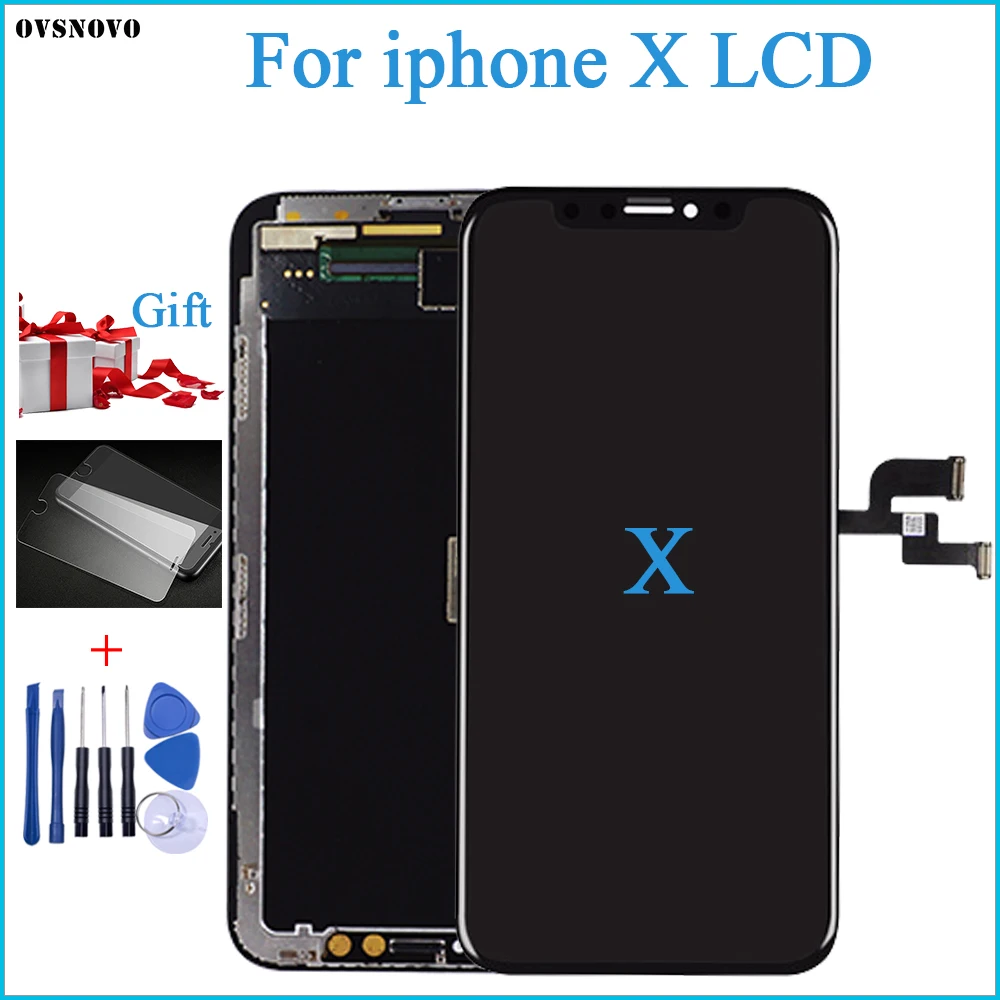 100% тест OEM AMOLED LCD Замена для iPhone X дисплей 3D дигитайзер сенсорный экран сборка