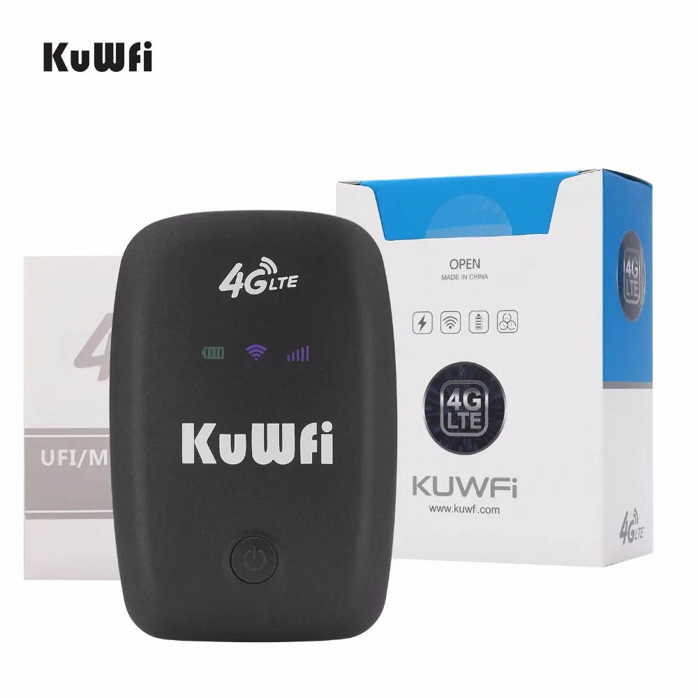 KuWFi разблокированный 3G 4G Wifi роутер Точка доступа Мобильный портативный карманный