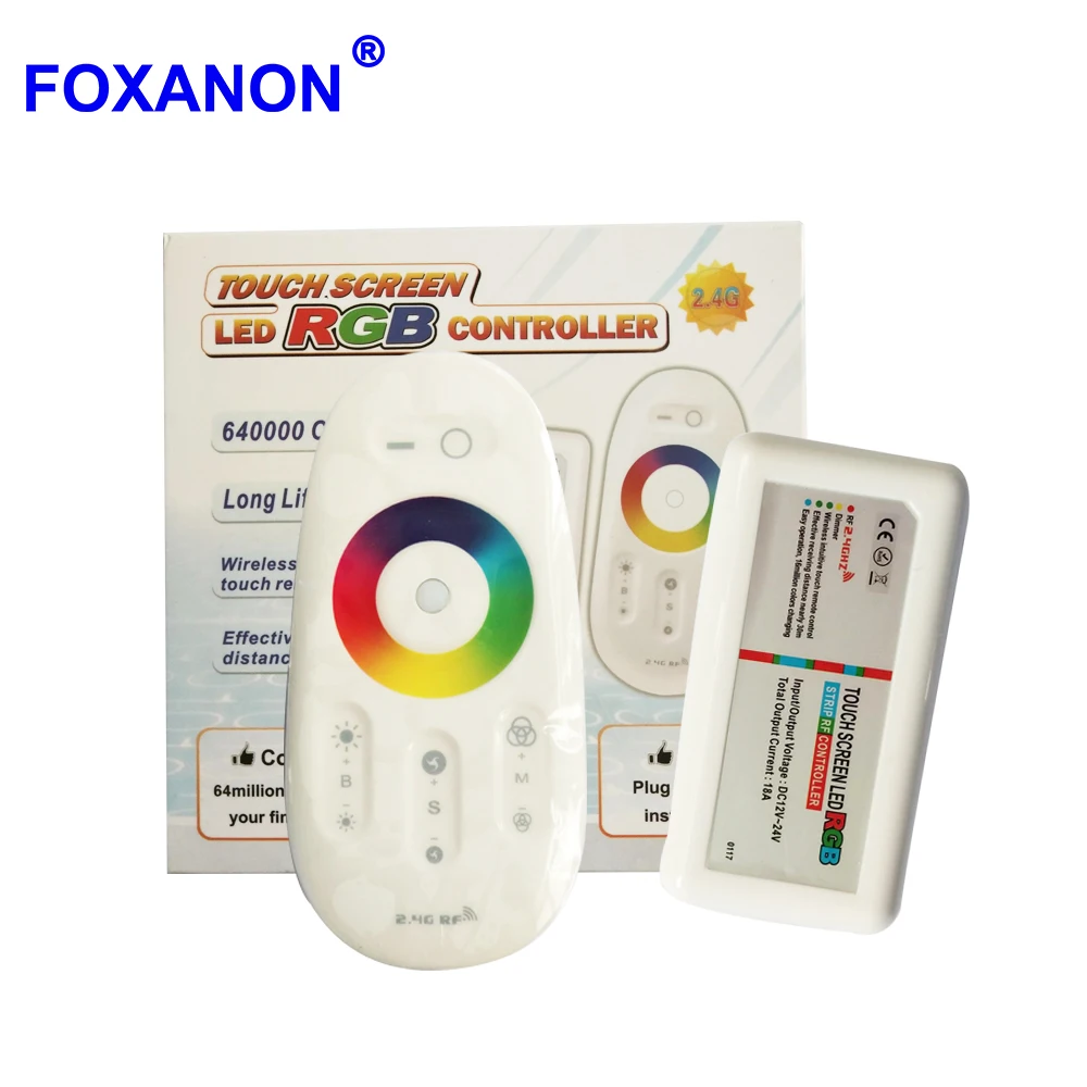 FOXANON RGBW/RGB LED контроллер сенсорный экран 18A RF 2 4G DC12-24V канал дистанционного