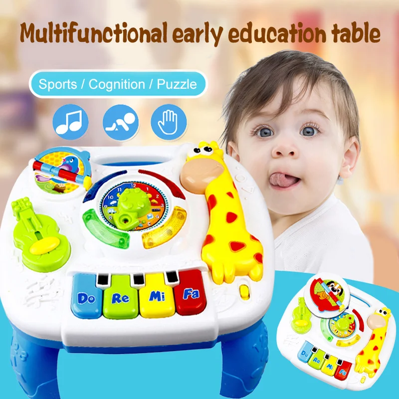 

LED Light Music Learning Table Giraffe Learning Desk Kids Multifunctional Electric Educational Toys
