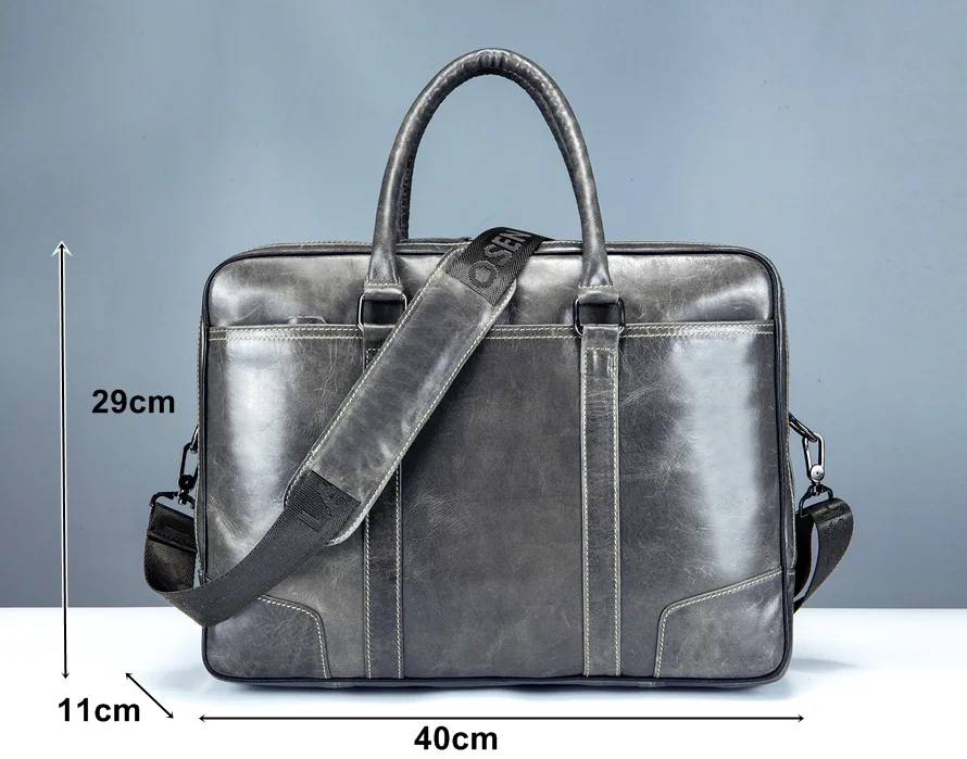 Laoshizi luosen сумка для ноутбука 14 дюйм(ов) из Пояса из натуральной кожи Для мужчин Сумки на плечо Бизнес Повседневное офисные Портфели сумка