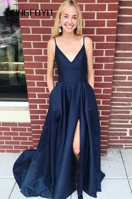 navy dress with pockets
