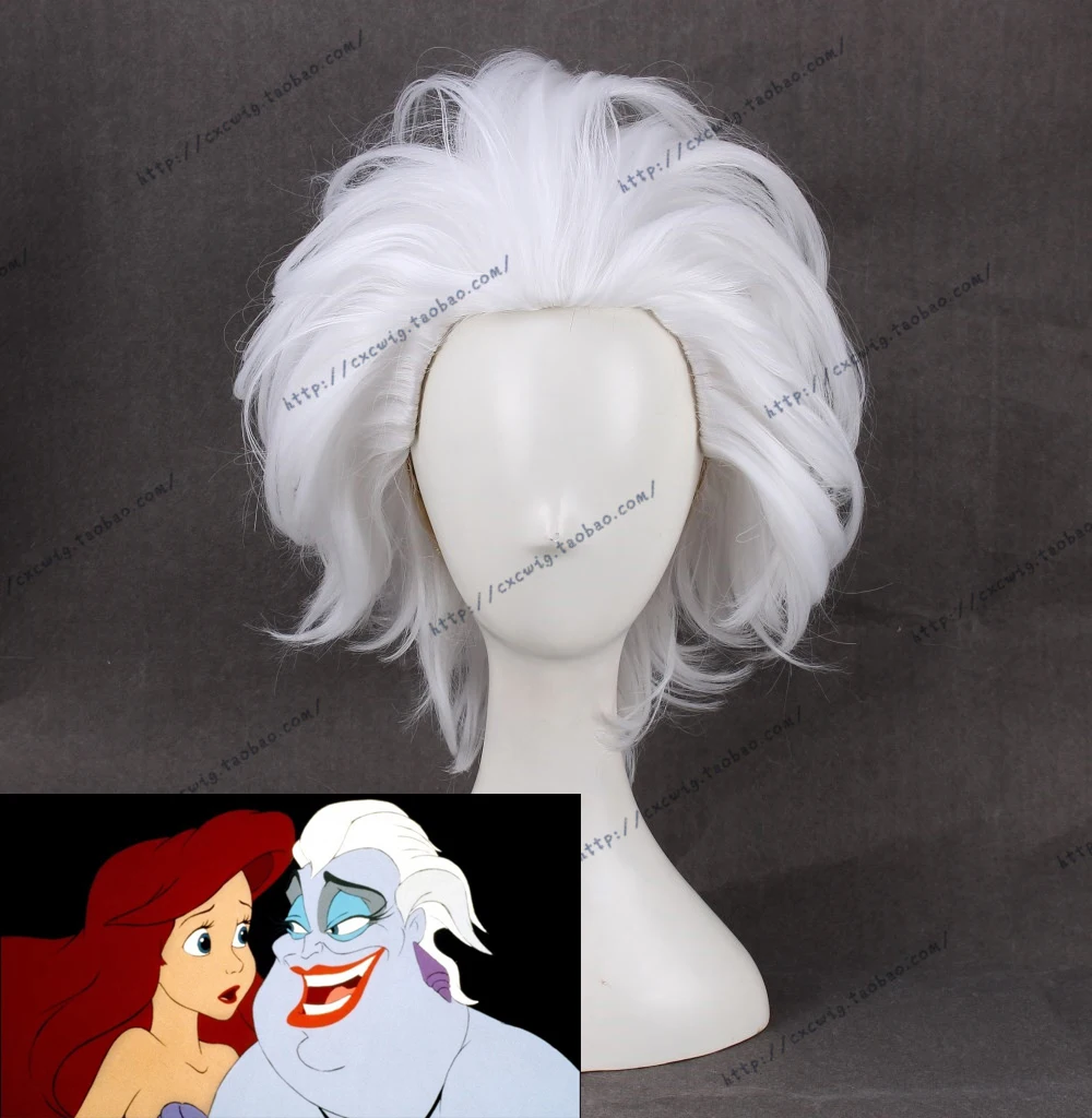 

Ursula Cosplay Wig The little Mermaid White Short Synthetic Facial Hair for Adult