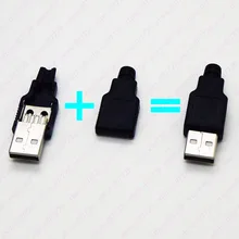 Высокое качество 10 шт. DIY USB A Тип Штекерный соединитель в сборке адаптер USB Jack 2,0 розетка с пластиковой оболочкой хвост провода диаметром 3,2