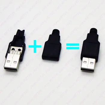 

High Quality 10PCS DIY USB A Type Male Connector Assembly Adapter USB Jack 2.0 Plug Socket With Plastic Shell Tail Wire Dia 3.2