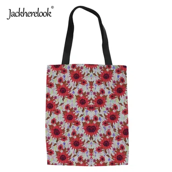 

Jackherelook Fashion Floral Style Women's Shopper Bags Sunflower Girls School Storage Tote Bag Handbag Cloth Ladies Shopping Bag