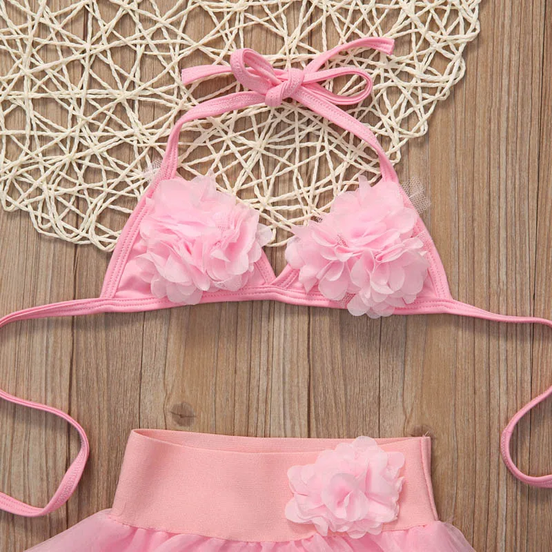 Купальник бикини с круглым вырезом без рукавов кружевом|outfit set|outfit set girlkids girls outfits