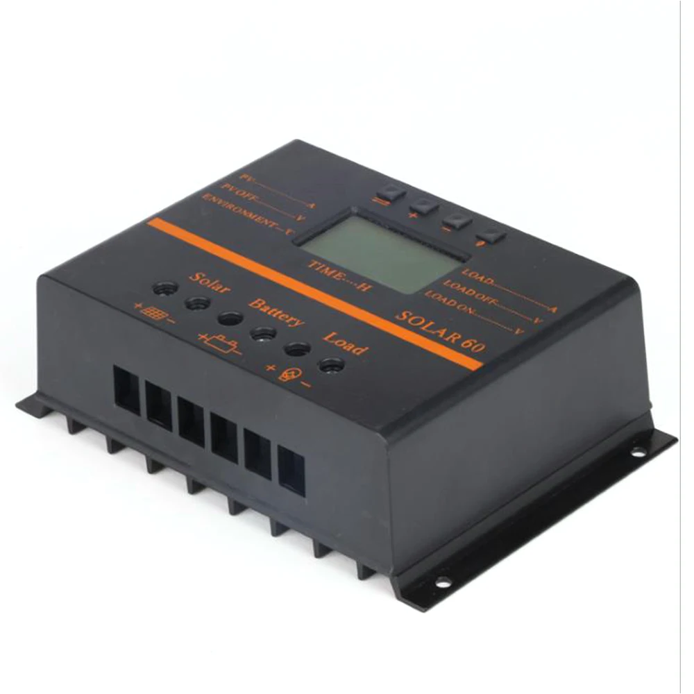 MPPT 50A 60A Солнечный контроллер заряда ЖК-дисплей PV Панель зарядное устройство регулятор 12 в 24 в двойной USB MPPT контроллер