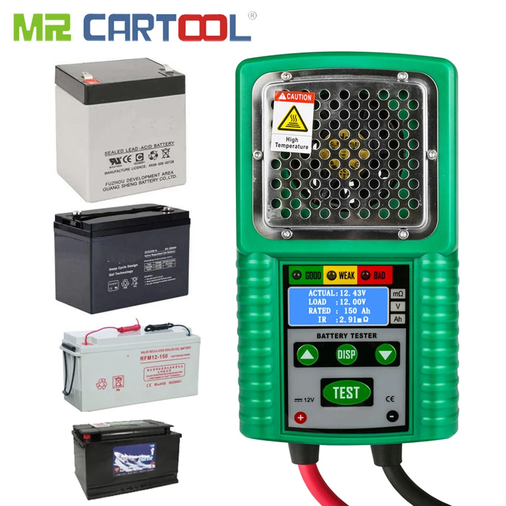 

MR CARTOOL DY226 Car Battery Tester 6V 12V DC Automotive 4 Digits Display for UPS Solar Energy Storage Marine Battery