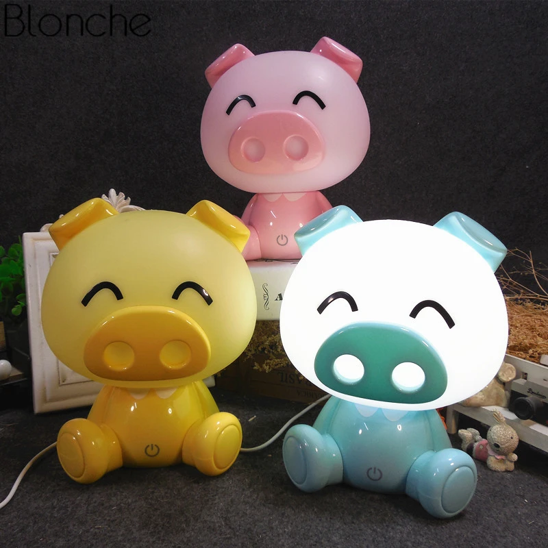 

Modern Cartoon Led USB Night Lights Animal Lovely Pig Lamp for Children Baby Kids Bedroom Bedside Lamp Christmas Decor Lighting